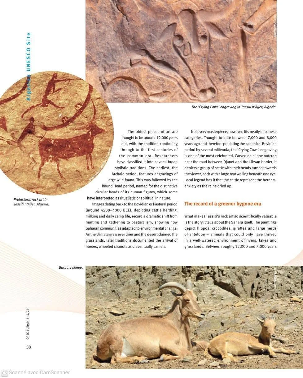 Revista OPEC destaca a Tassili N'Agar y su patrimonio mundial